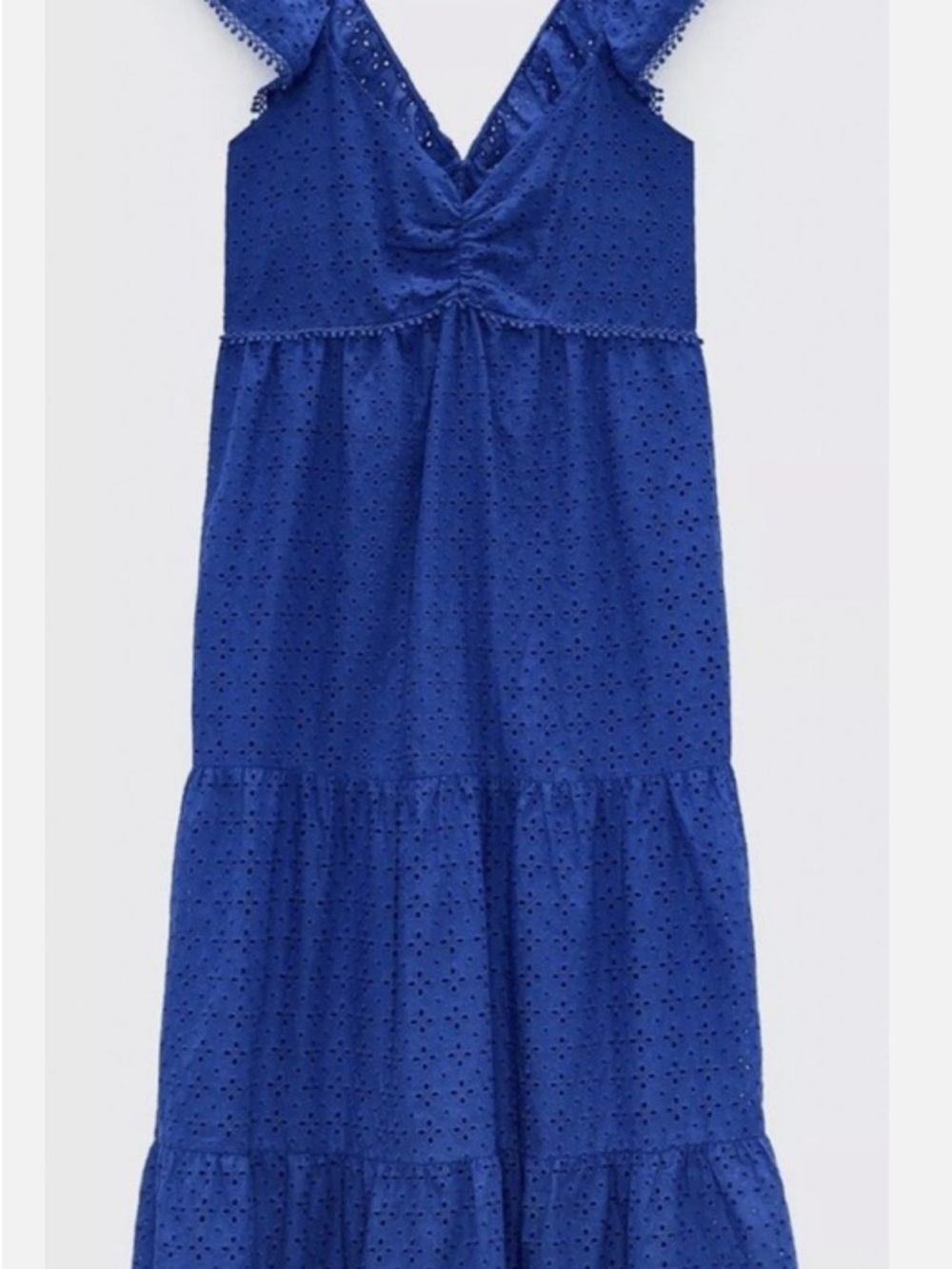 Zara Royal Blue Eyelet Midi Dress
